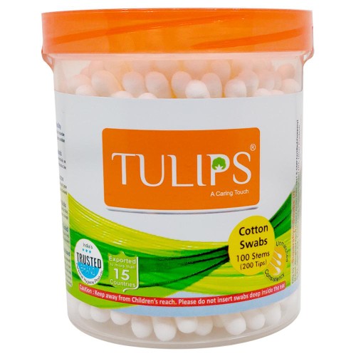 Tulips Cotton Buds Jar 100stems